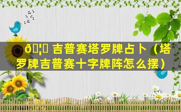 🦟 吉普赛塔罗牌占卜（塔罗牌吉普赛十字牌阵怎么摆）